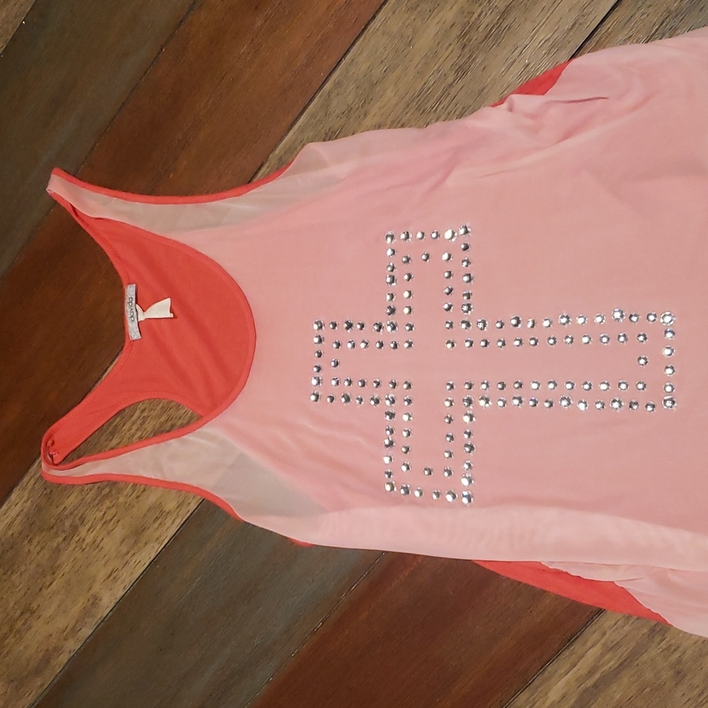 Rhinestone cross tank top